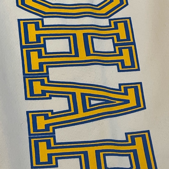 Madhappy Extra Large XL Beige French Terry Embroidered Logo Printed yellow blue - Picture 7 of 13